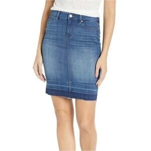 Liverpool Los Angeles Release Hem Blue Jean Cotton Blend Denim Skirt Women's 10
